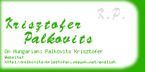 krisztofer palkovits business card